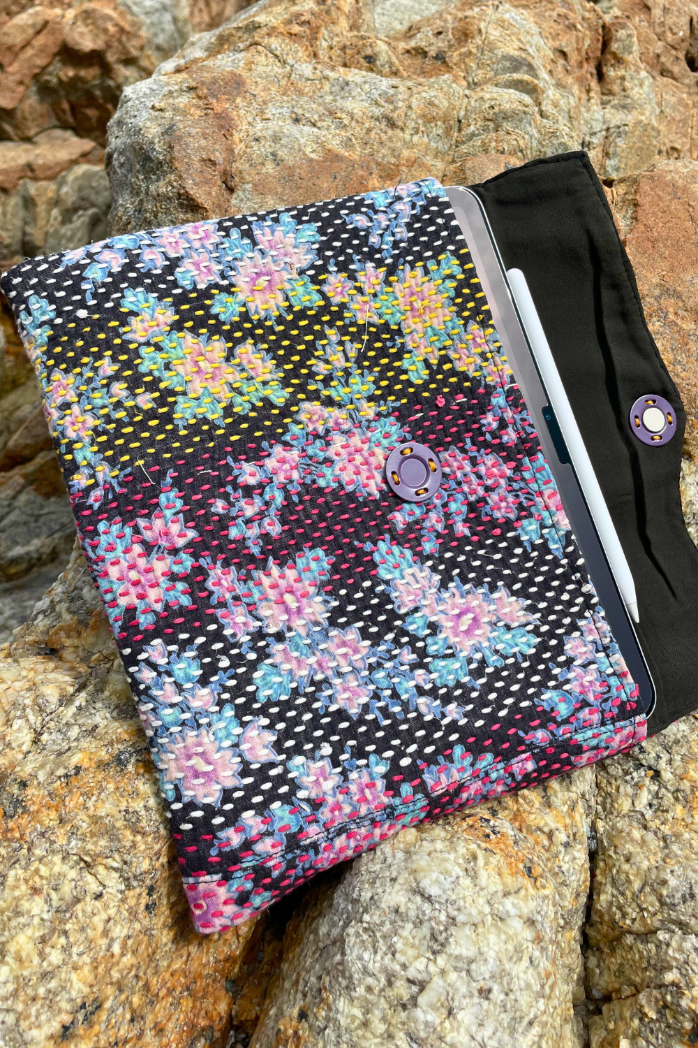 Flora iPad Case - lilac & yellow