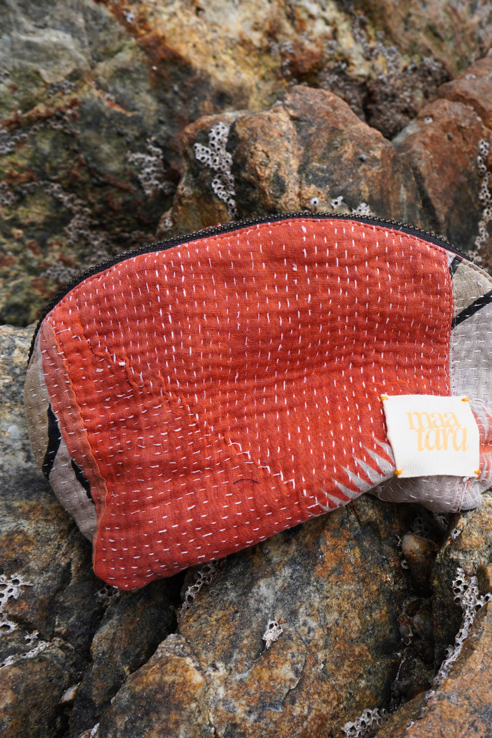 Sunray Pouch – Made from assorted Kantha fabric scraps