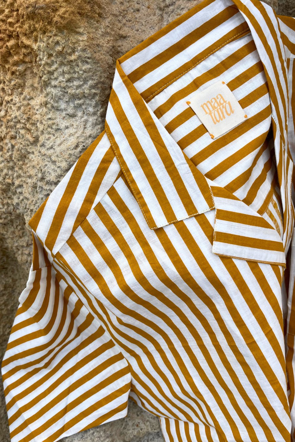 Saans Mustard Stripe Set